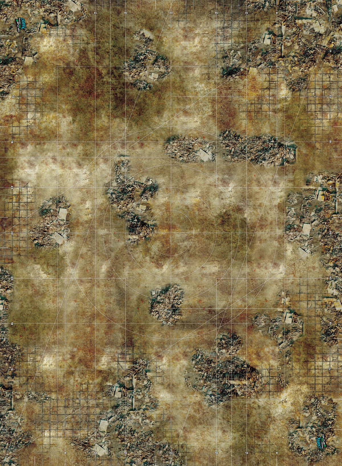 Battlezone 60x44 Avec zone de déploiement Wh40k - Tapis de jeu compétitif Battle mat crank-wargame