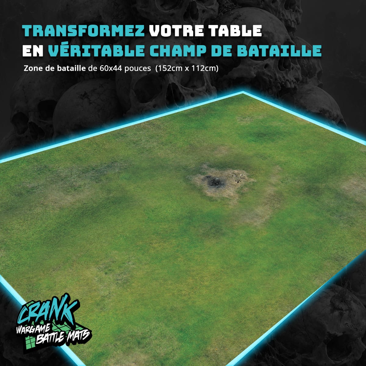 Field - 60X44 - Game mat Wargame Battle mat crank-wargame