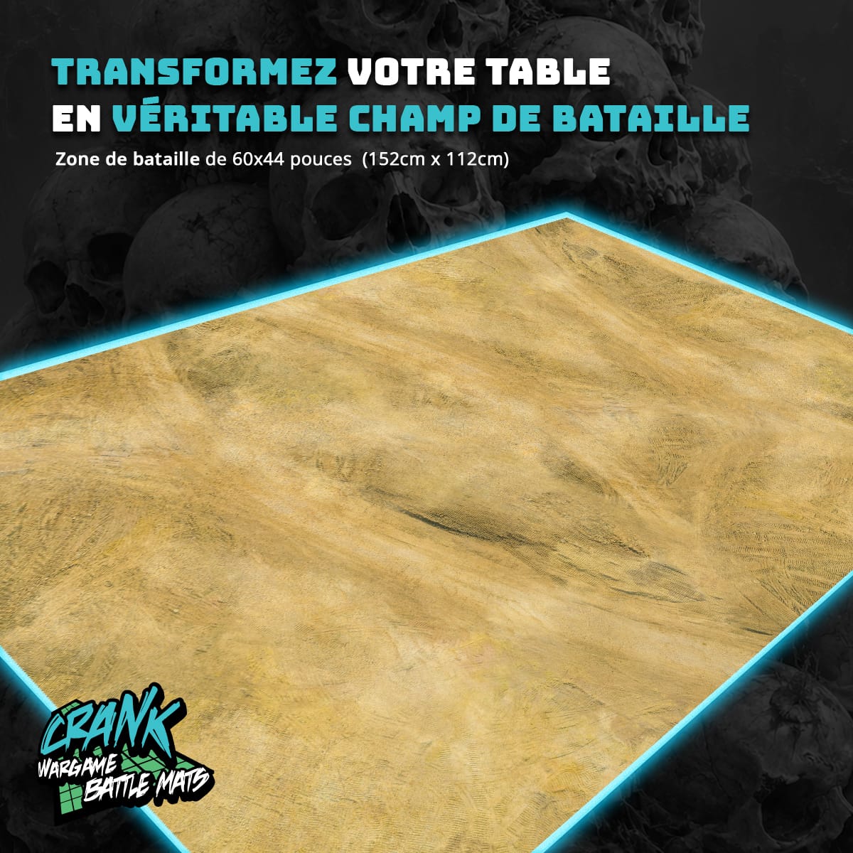 Racetrack 60x44 - Champs de bataille désertique Battle mat crank-wargame