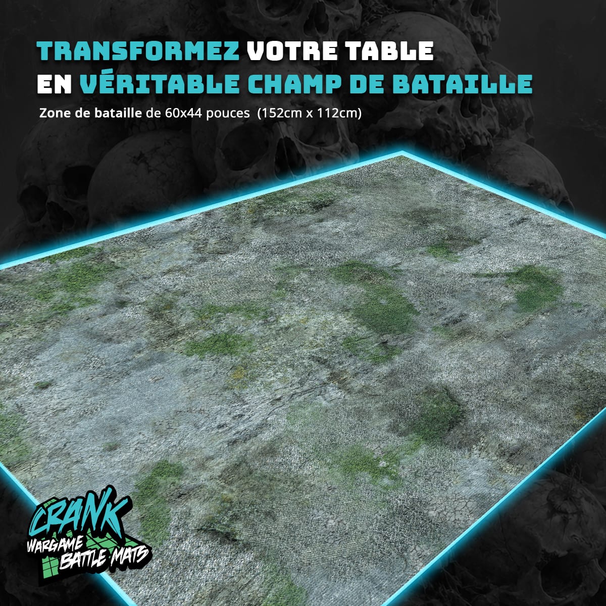 Rocks - 60x44 - Zone de bataille Battle mat crank-wargame
