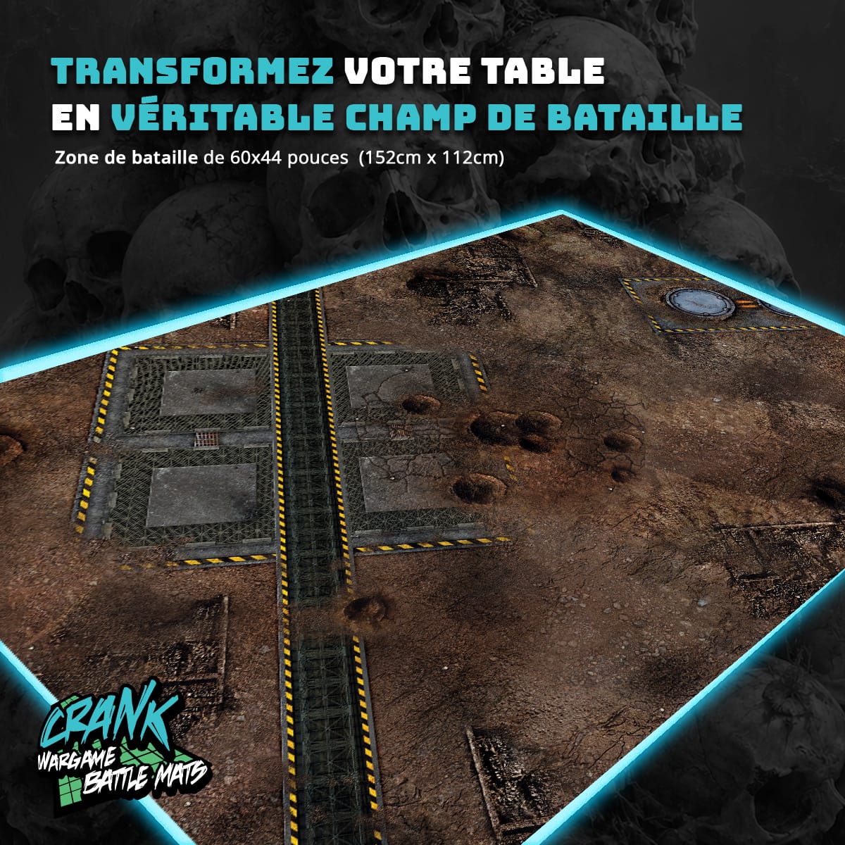 Factory Reboot - 60x44 - Zone de bataille Wh40k Battle mat crank-wargame
