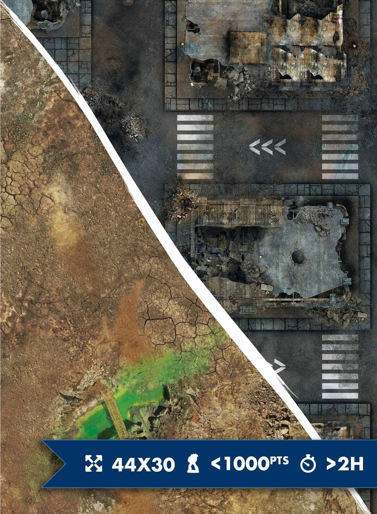 Apocalypse / Wasteland - Recto / Verso -44x30 Battle mat crank-wargame