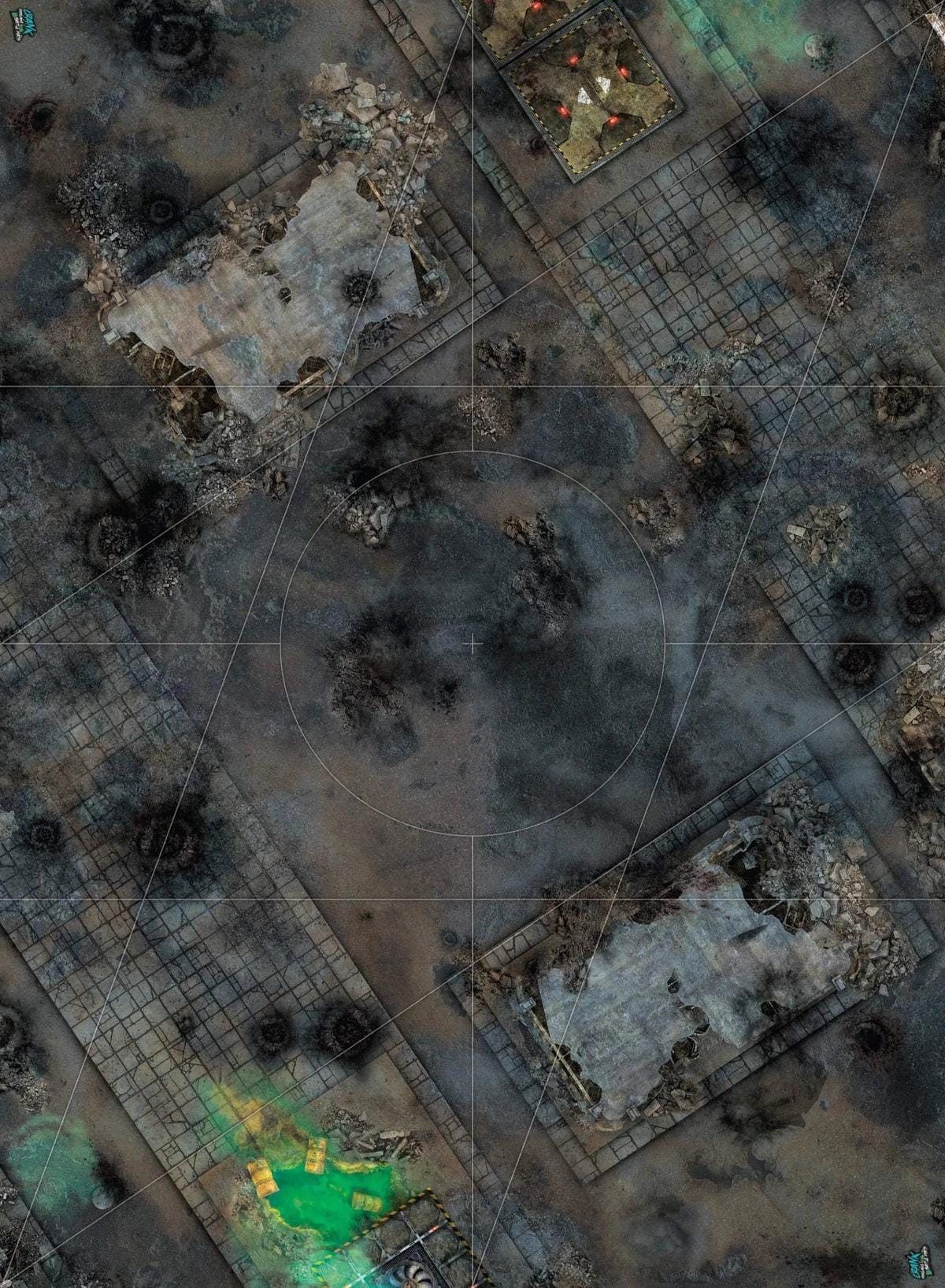 Recto/Verso Wh40k avec zone de déploiements 60x44 - Street/Mars Battle mat crank-wargame