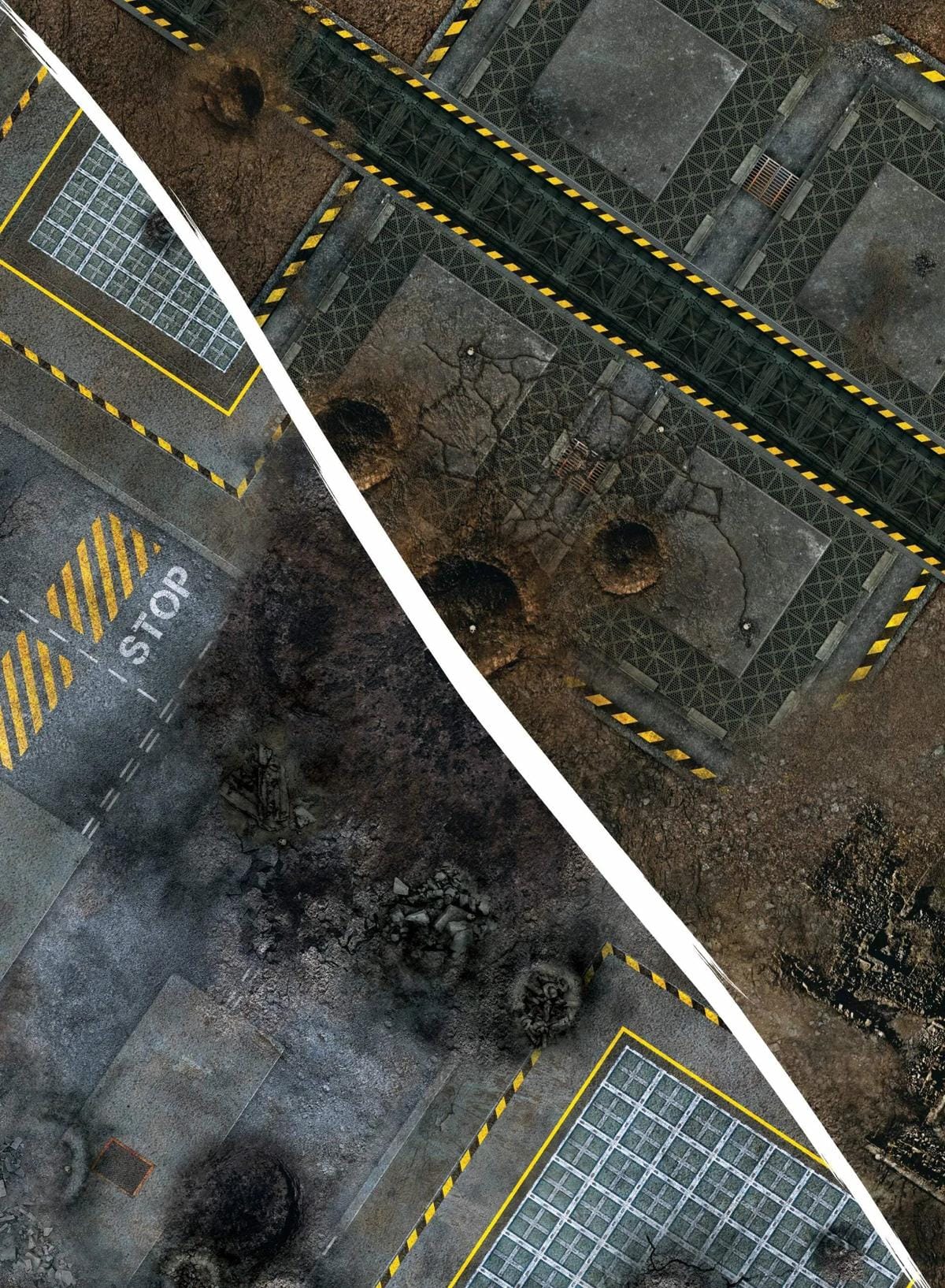 Factory / Checkpoint - Recto / Verso -44x30 Battle mat crank-wargame