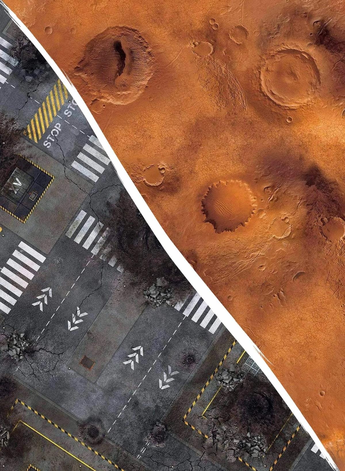 Mars & Chekpoint - 60X44 - Tapis de jeu Recto Verso Battle mat crank-wargame