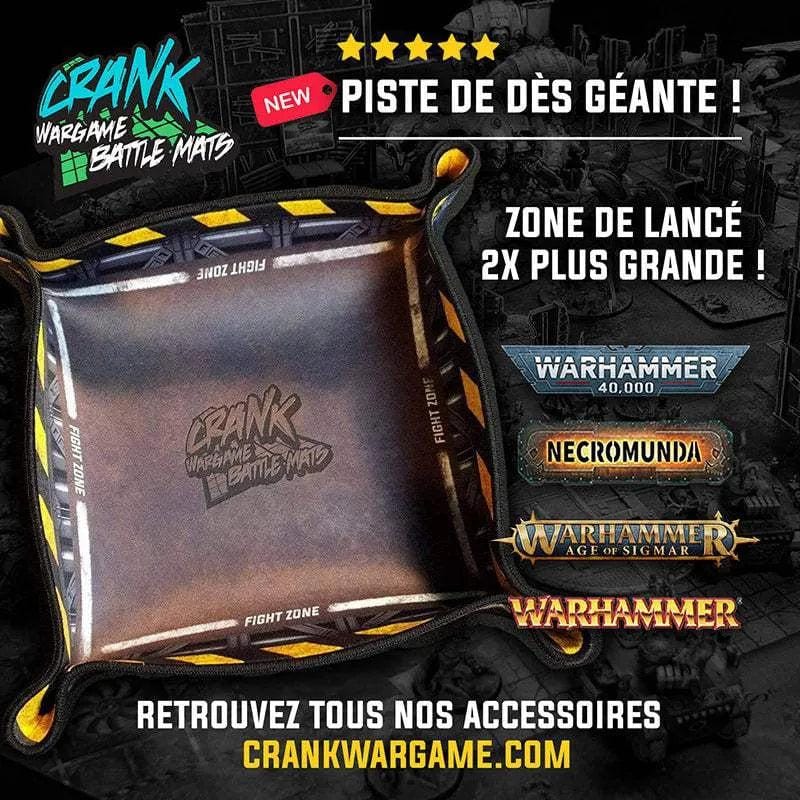 Piste de dès géante de 33cm souple et résistante Accessoire crank-wargame