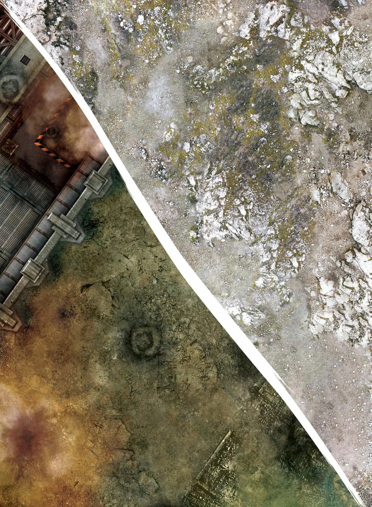 Tapis de jeu de guerre - Sainte victoire / Industry - Recto / Verso -44x30 Playmat Crank Wargame