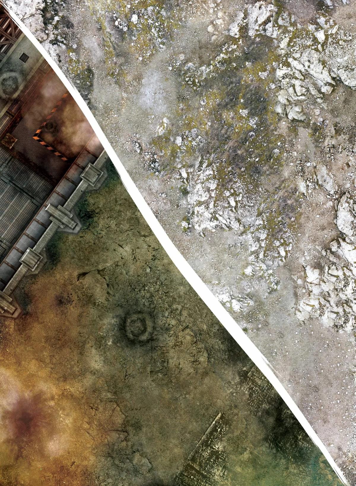 Tapis de jeu de guerre - Sainte victoire / Industry - Recto / Verso -44x30 Playmat Crank Wargame Battle mat crank-wargame
