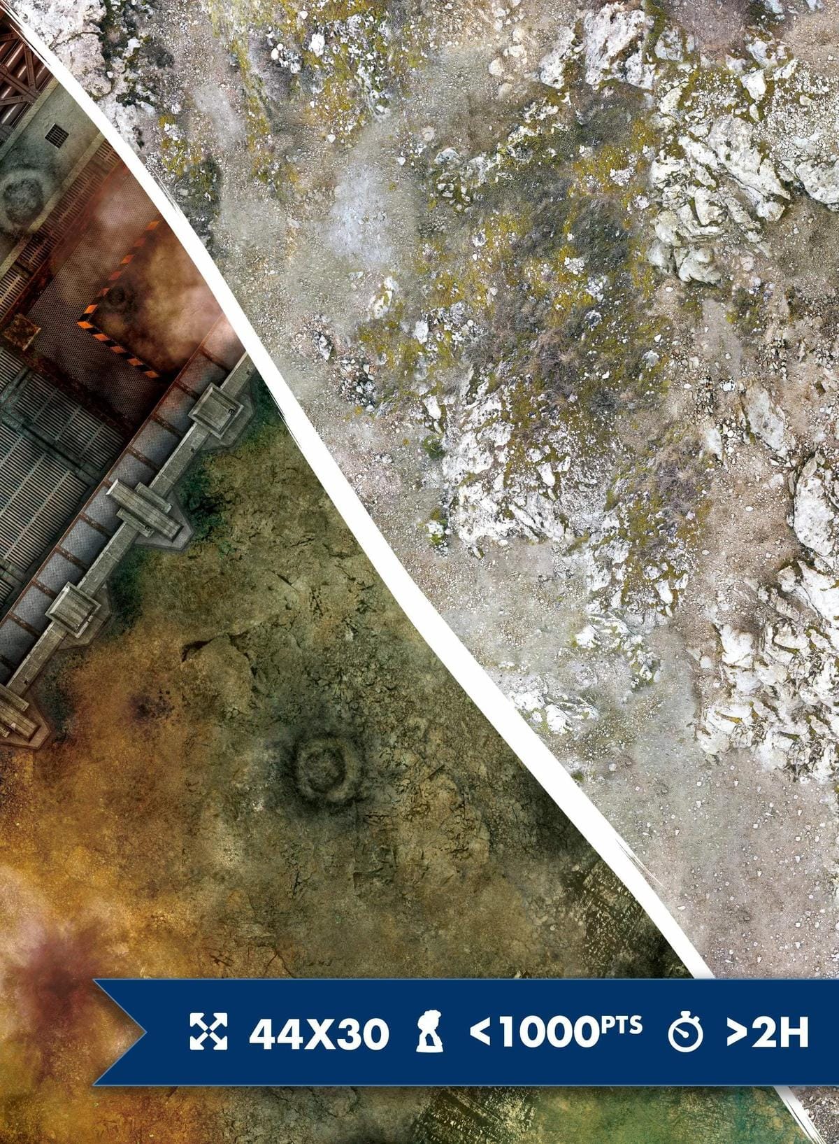 Tapis de jeu de guerre - Sainte victoire / Industry - Recto / Verso -44x30 Playmat Crank Wargame Battle mat crank-wargame