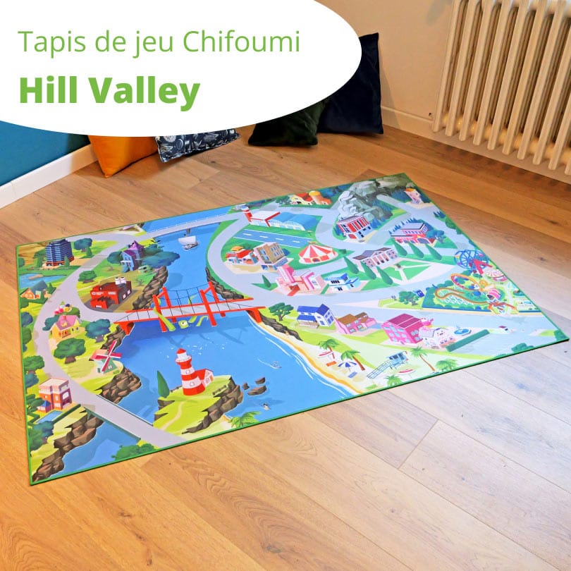 Tapis jeu voiture "Hill Valley" - 150x100cm tapis-chifoumi