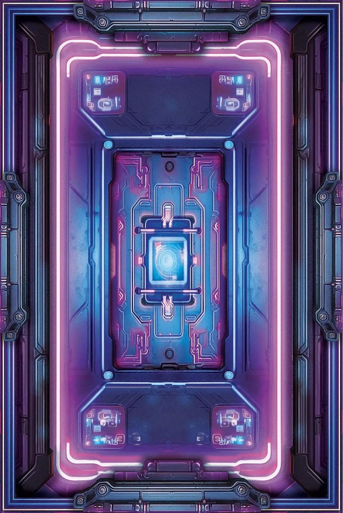 Table cyberpunk neon pour les JDR cyberpunks Battle mat crank-wargame