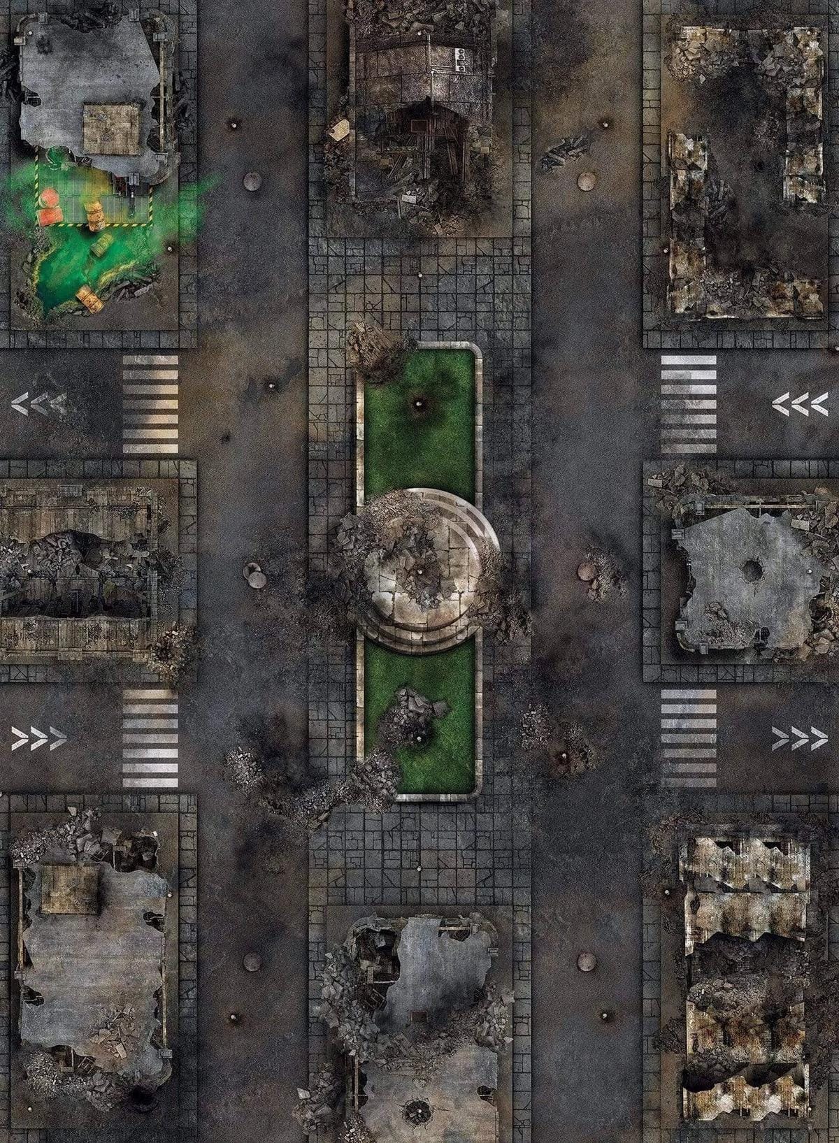 Apocalypse - 60x44 - Tapis de jeu de guerre urbain Battle mat crank-wargame