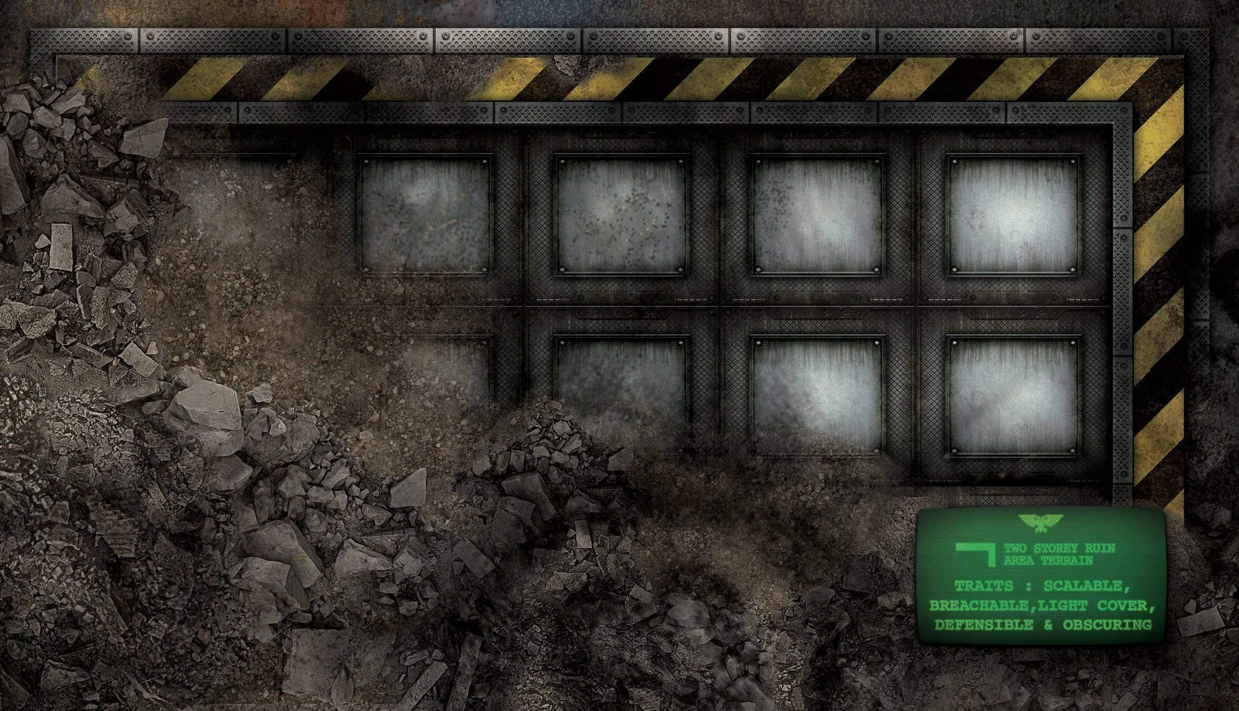 Zone de terrain "Forests + Buildings" Layout WTC40k - 17 pièces game mat battle mats play mats tapis jeu crank-wargame