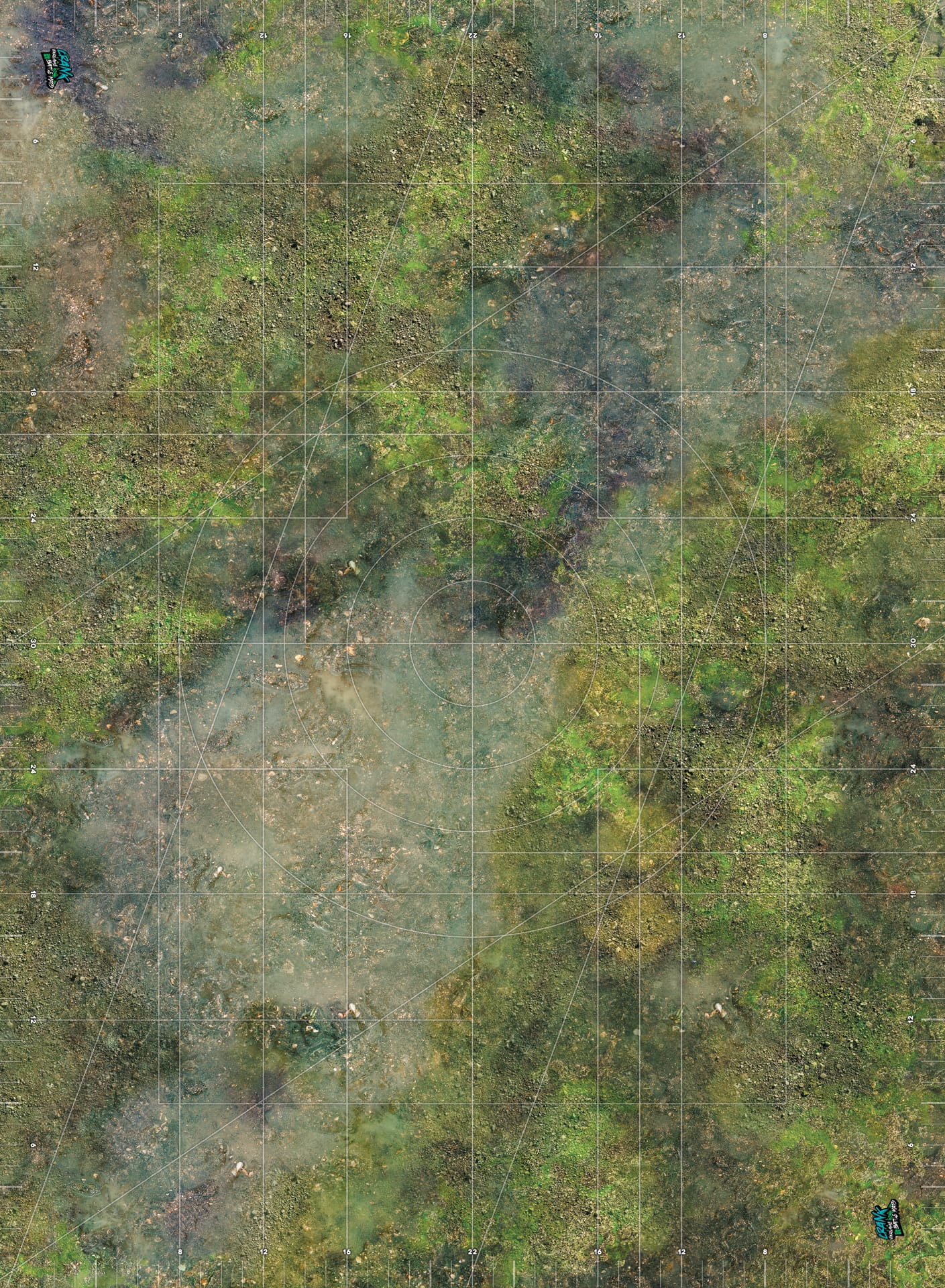 Marais / Canyon  60x44 - Recto/Verso- Tapis de jeu compétitif Battle mat crank-wargame