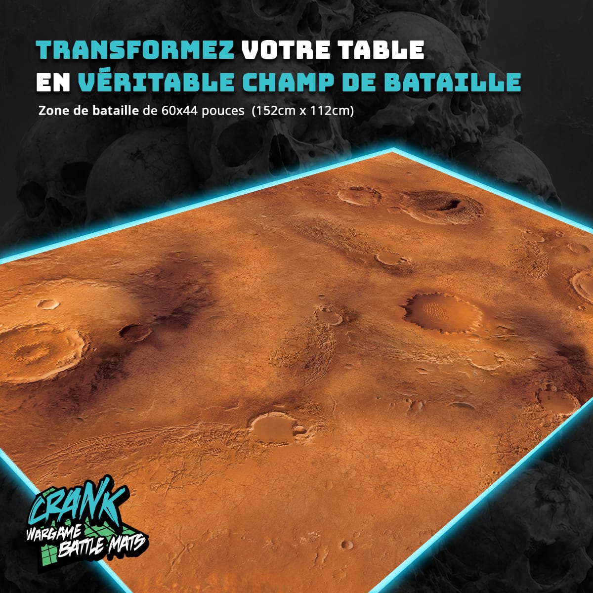 Mars & Chekpoint - 60X44 - Tapis de jeu Recto Verso Battle mat crank-wargame
