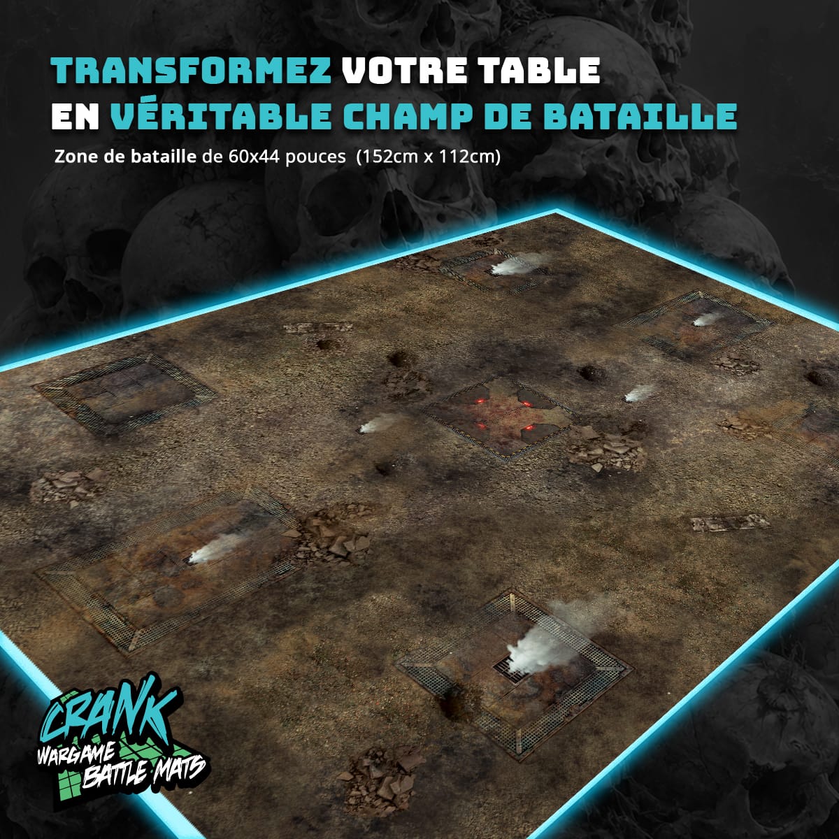 Fog Zone Reboot - 60x44 - Zone de bataille Wh40k Battle mat crank-wargame