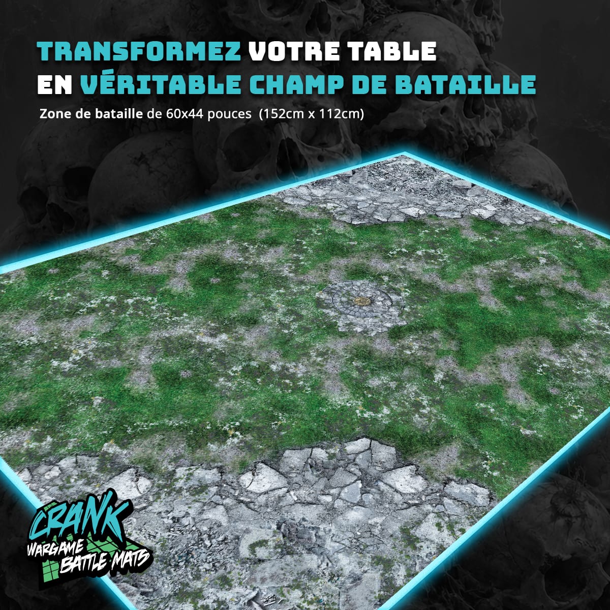 Battlefield - 60x44 - Game mat Wargame Battle mat crank-wargame