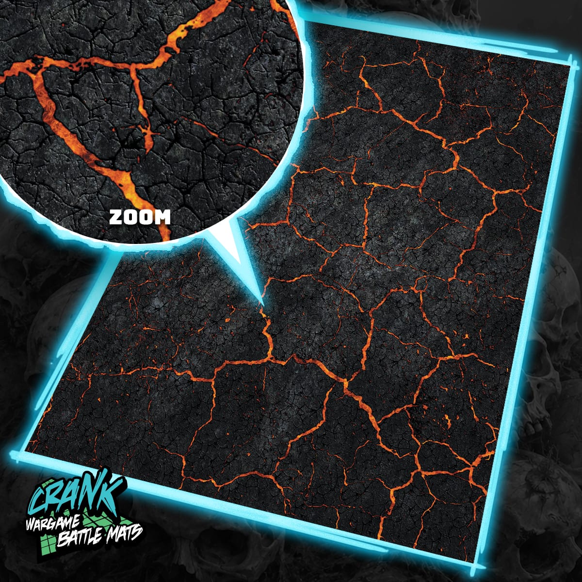 Lava / Winter - 60X44 - Game mat Recto Verso Battle mat crank-wargame