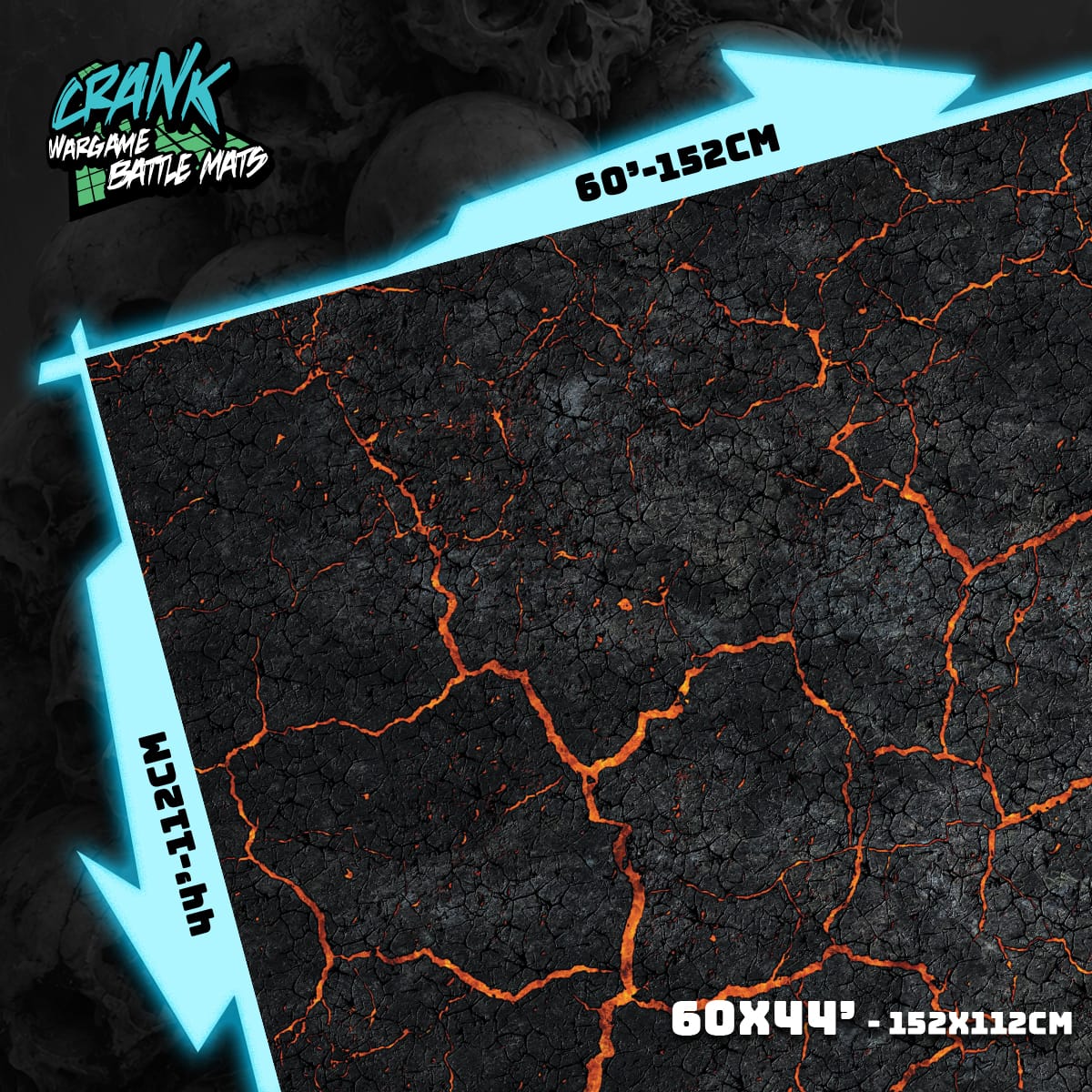 Lava / Winter - 60X44 - Game mat Recto Verso Battle mat crank-wargame