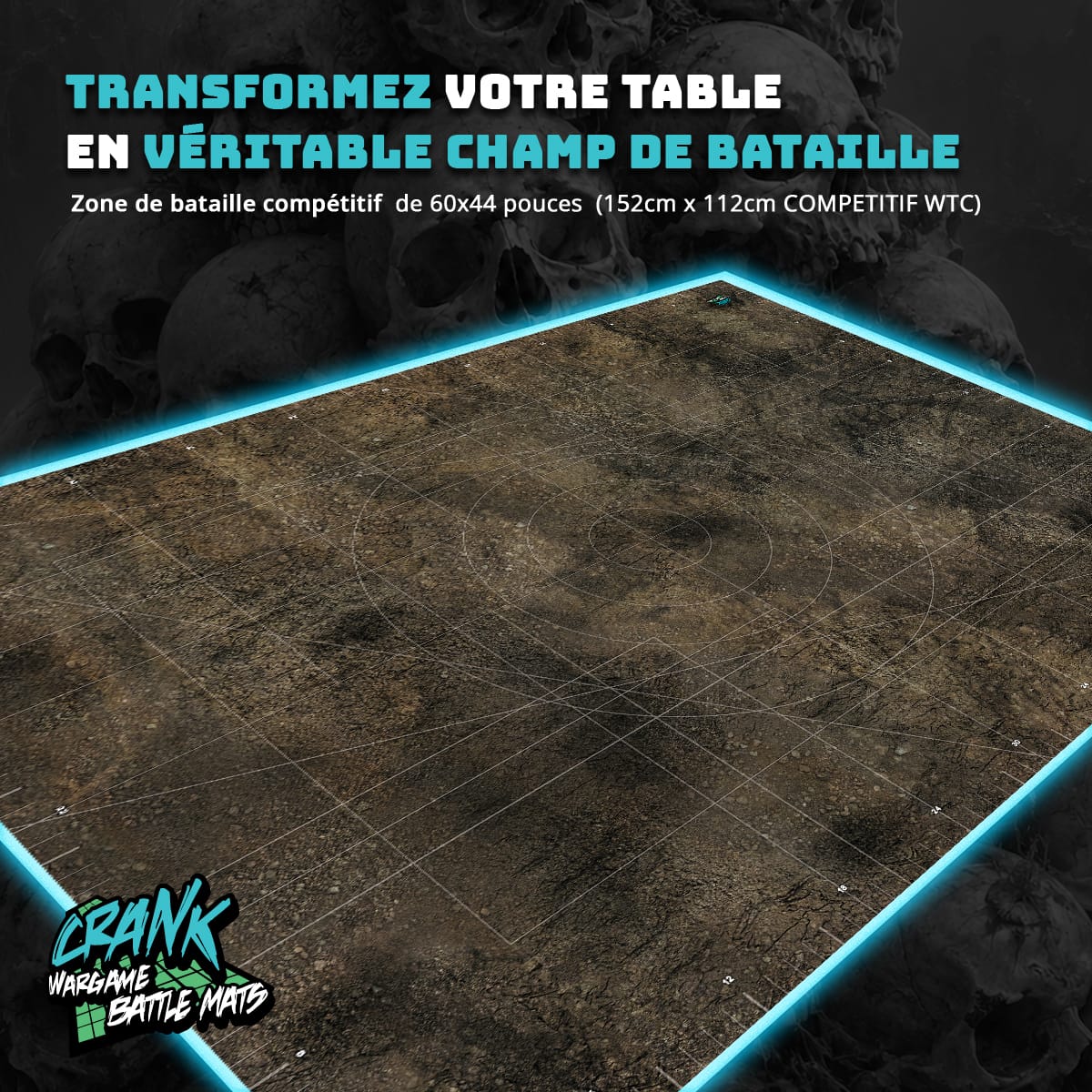 DIRT - Compétitif, zone de déploiement et graduation Battle mat crank-wargame