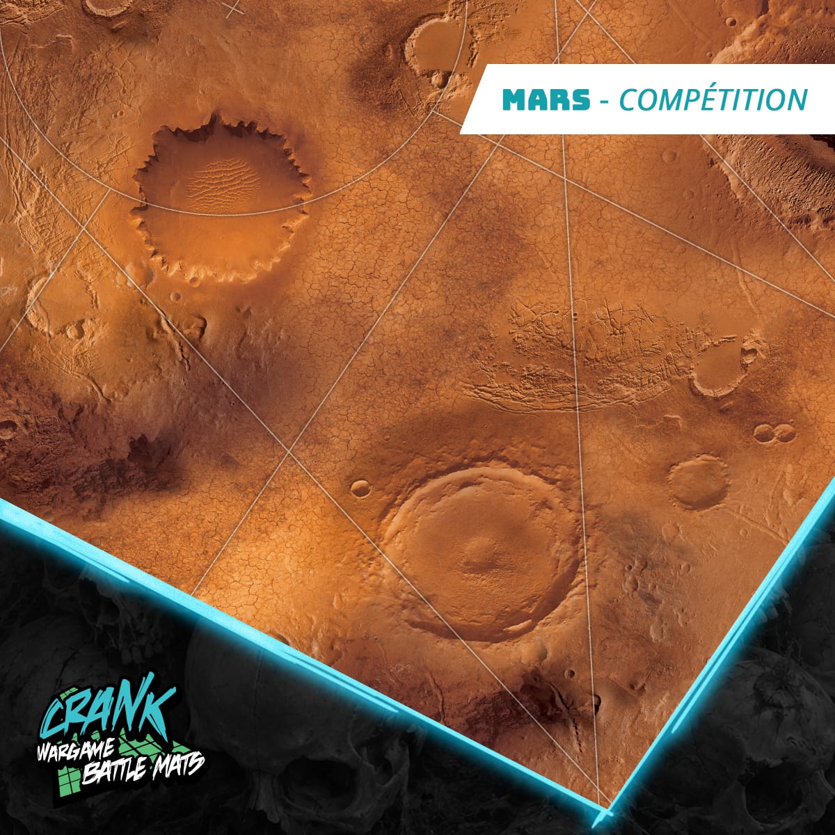 Mars 60x44 Avec zone de déploiement Wh40k - Tapis de jeu compétitif Battle mat crank-wargame