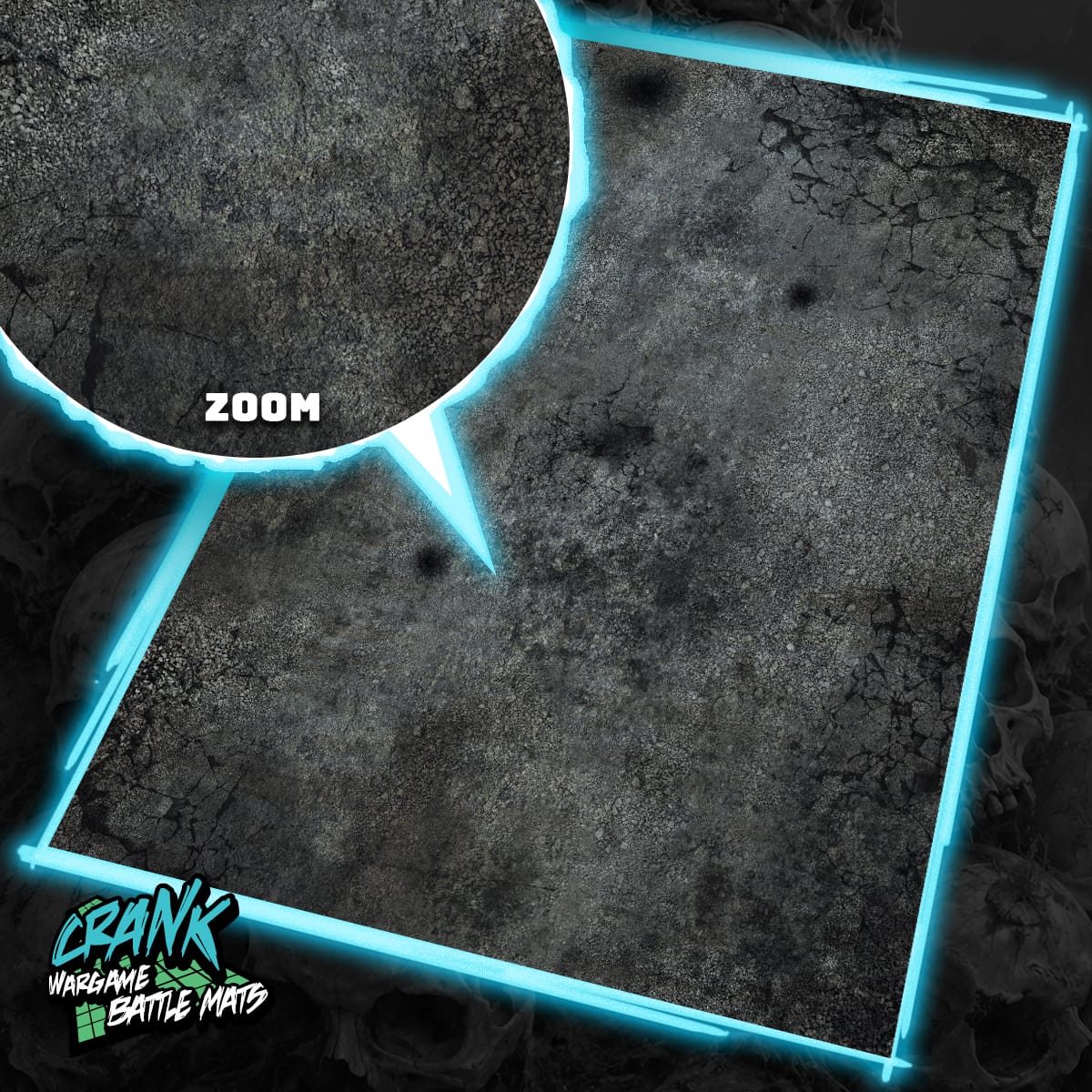 Béton - 60X44 - Game mat Wargame Battle mat crank-wargame
