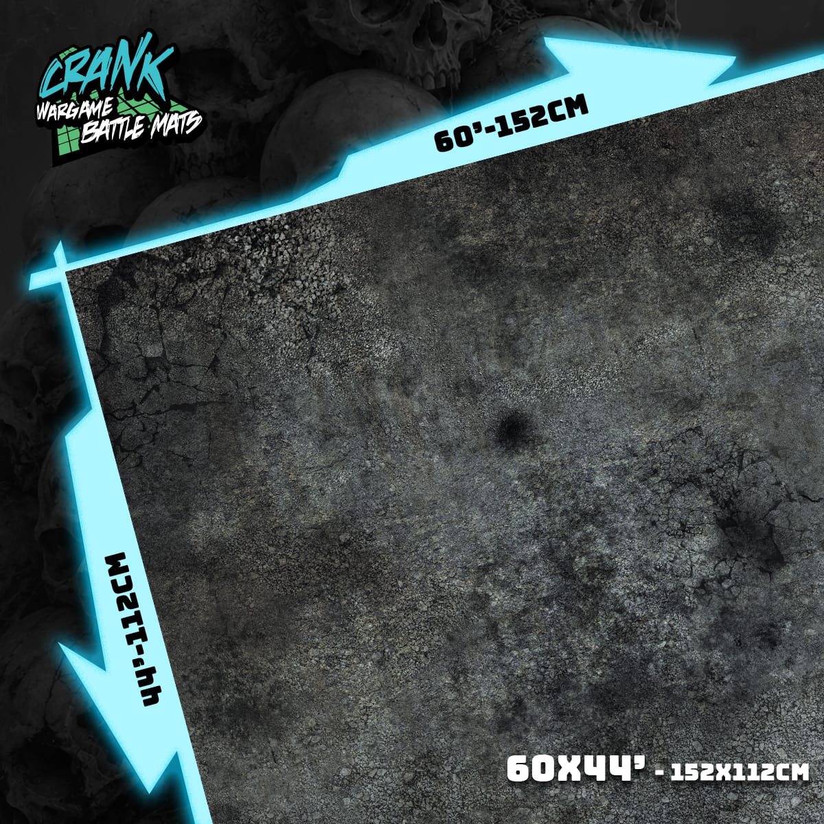 Béton - 60X44 - Game mat Wargame Battle mat crank-wargame