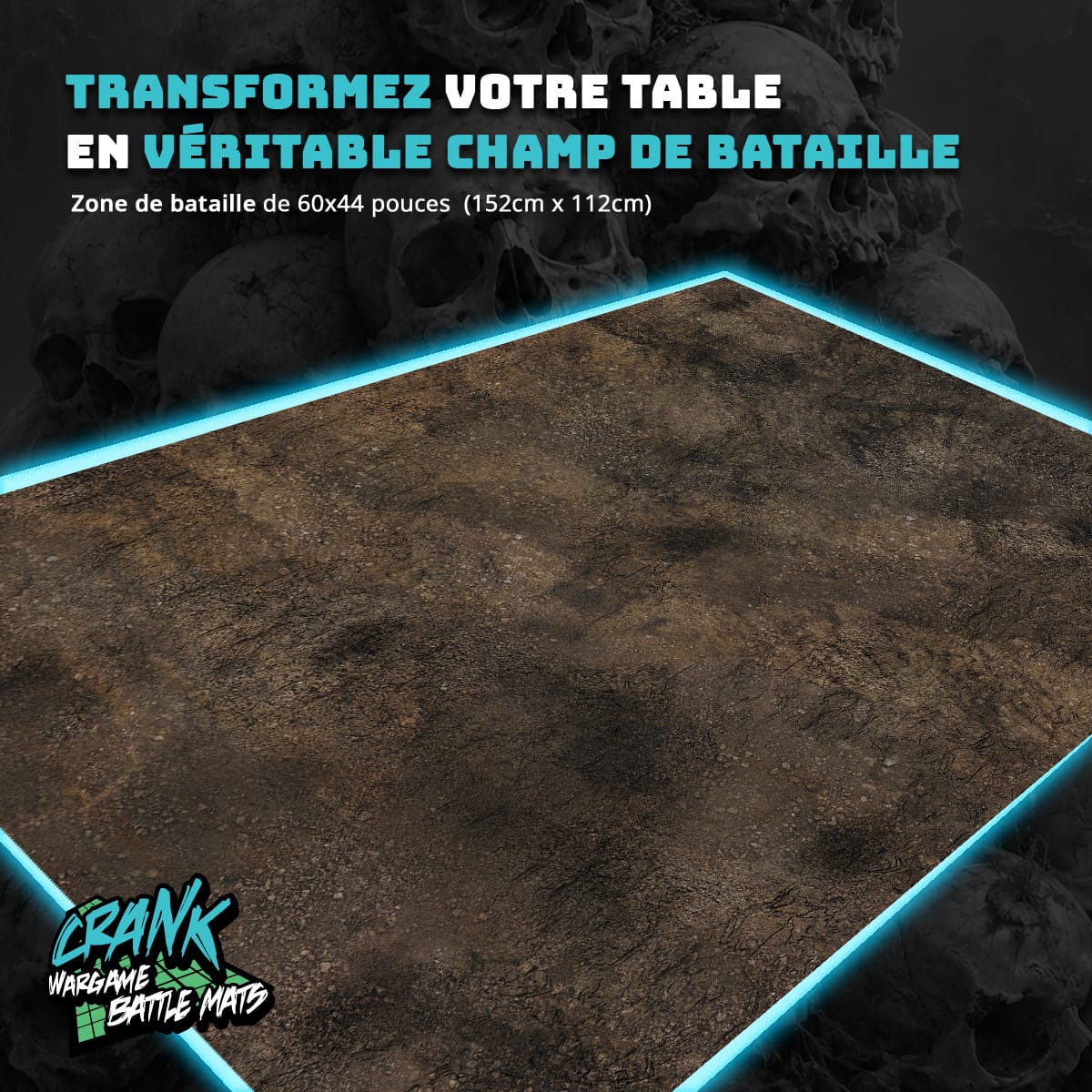 Play mat DIRT - 60x44 - pour tous les jeux de guerres avec figurinnes Battle mat crank-wargame