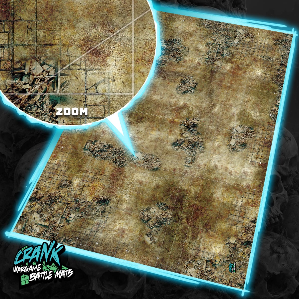 Battlezone 60x44 Avec zone de déploiement Wh40k - Tapis de jeu compétitif Battle mat crank-wargame