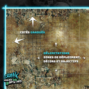 Battlezone 60x44 Avec zone de déploiement Wh40k - Tapis de jeu compétitif Battle mat crank-wargame