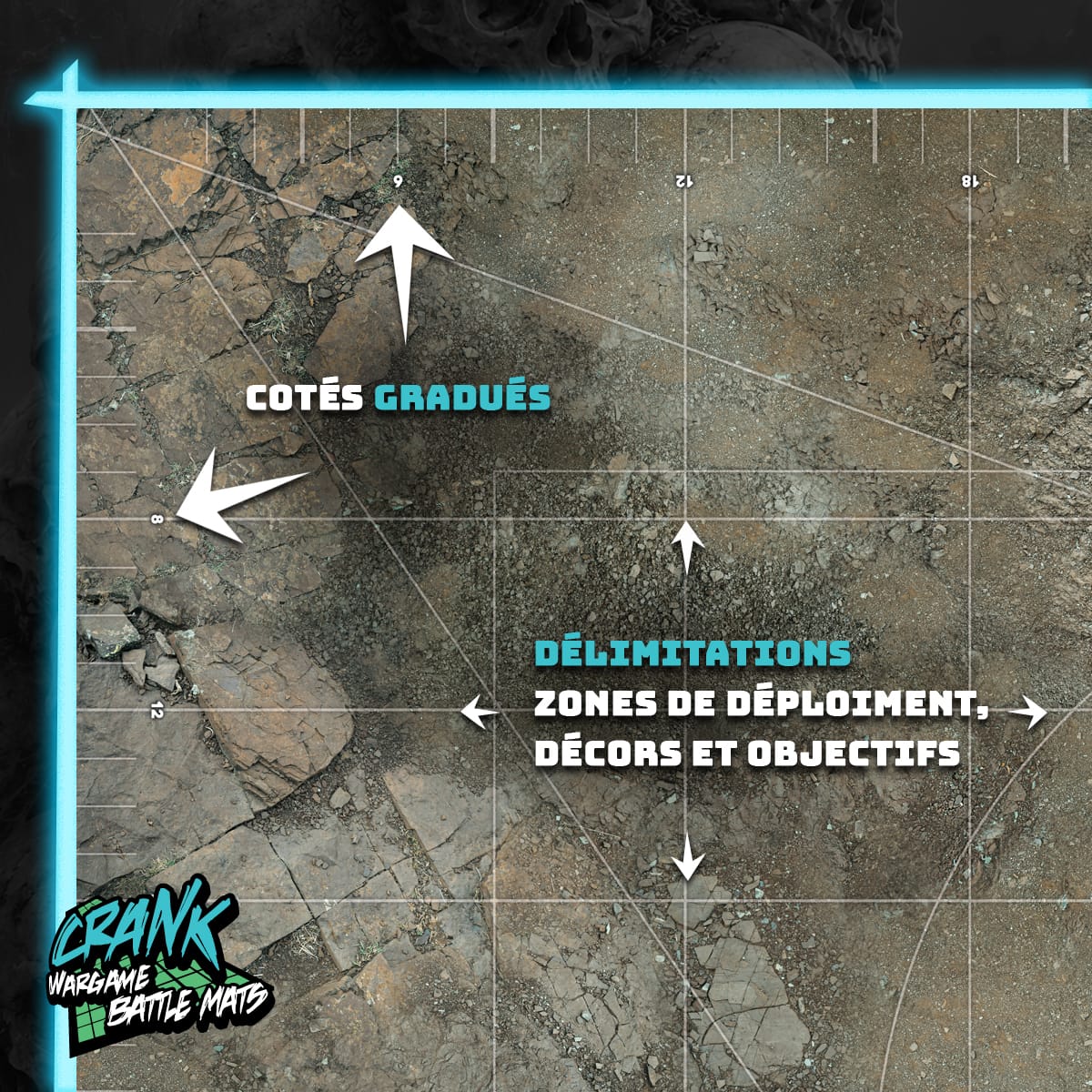 Marais / Canyon  60x44 - Recto/Verso- Tapis de jeu compétitif Battle mat crank-wargame