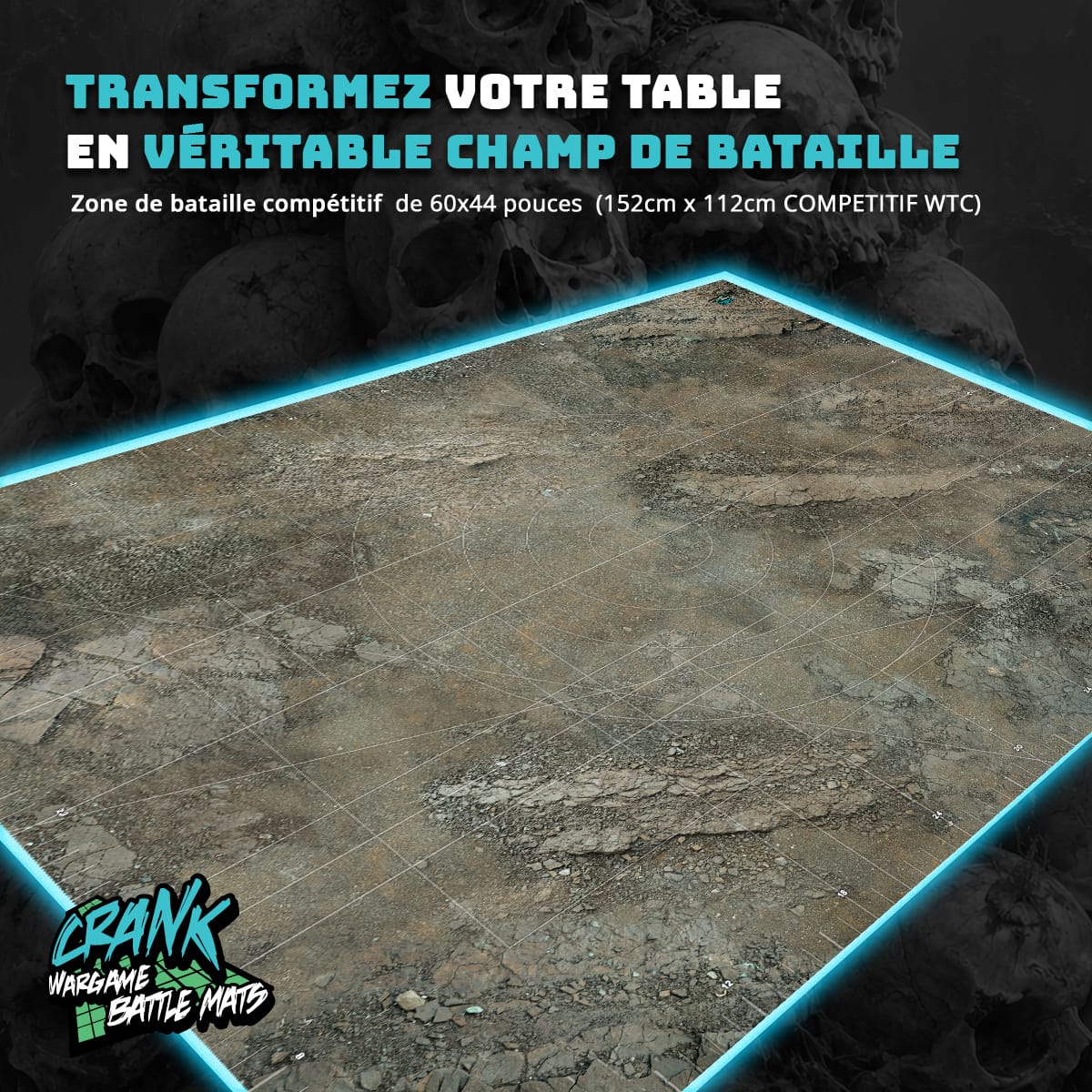 Marais / Canyon  60x44 - Recto/Verso- Tapis de jeu compétitif Battle mat crank-wargame