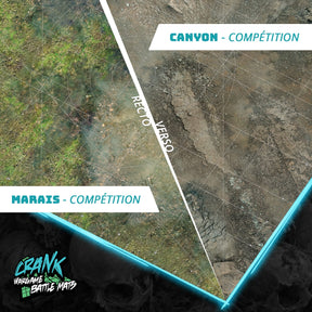 Marais / Canyon  60x44 - Recto/Verso- Tapis de jeu compétitif Battle mat crank-wargame