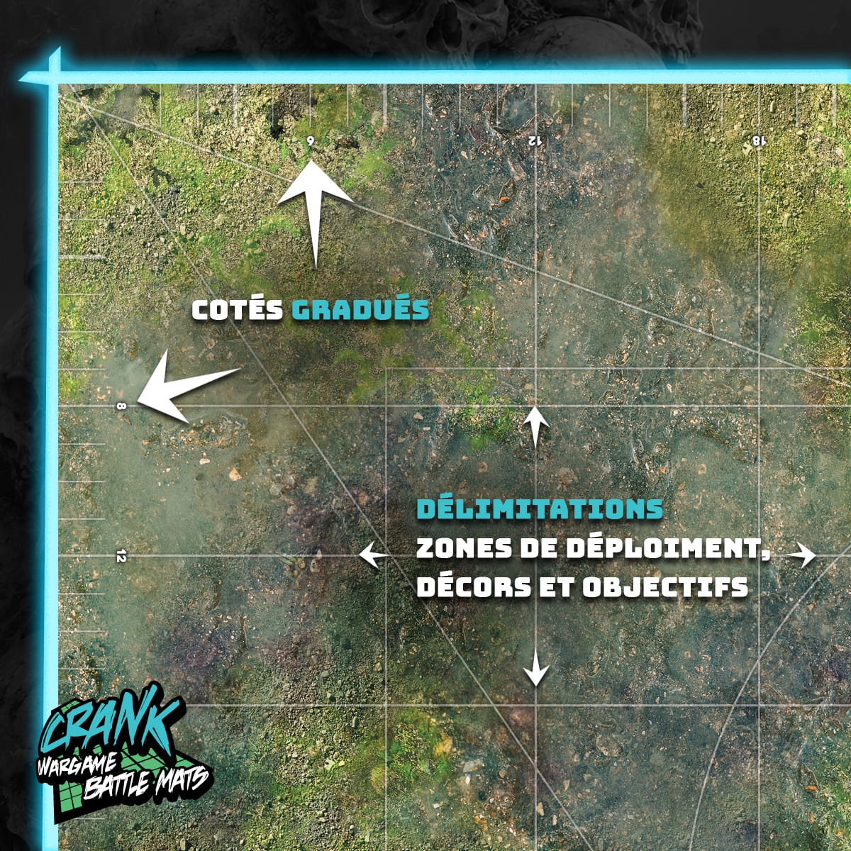 Marais / Canyon  60x44 - Recto/Verso- Tapis de jeu compétitif Battle mat crank-wargame