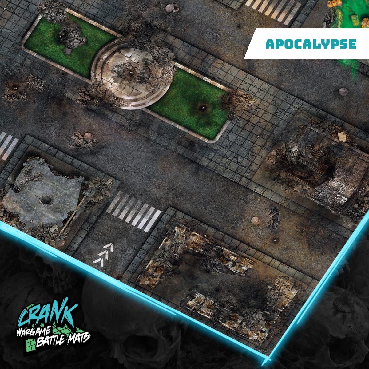 Apocalypse & wasteland - 60X44 - Tapis de Jeu Urbain et Wasteland Battle mat crank-wargame