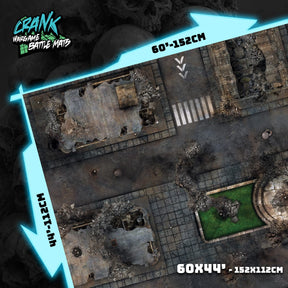 Apocalypse & wasteland - 60X44 - Tapis de Jeu Urbain et Wasteland Battle mat crank-wargame