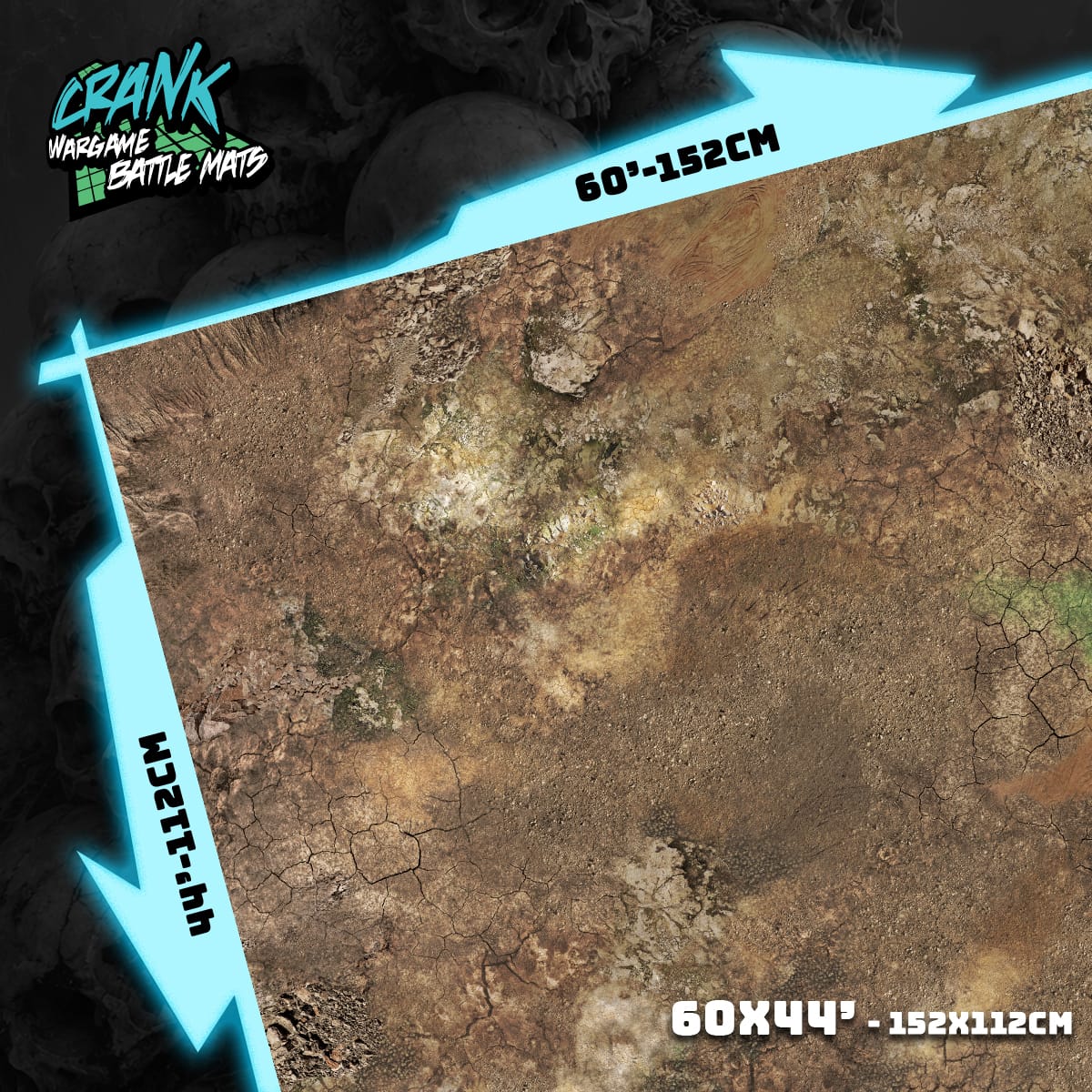 Apocalypse & wasteland - 60X44 - Tapis de Jeu Urbain et Wasteland Battle mat crank-wargame
