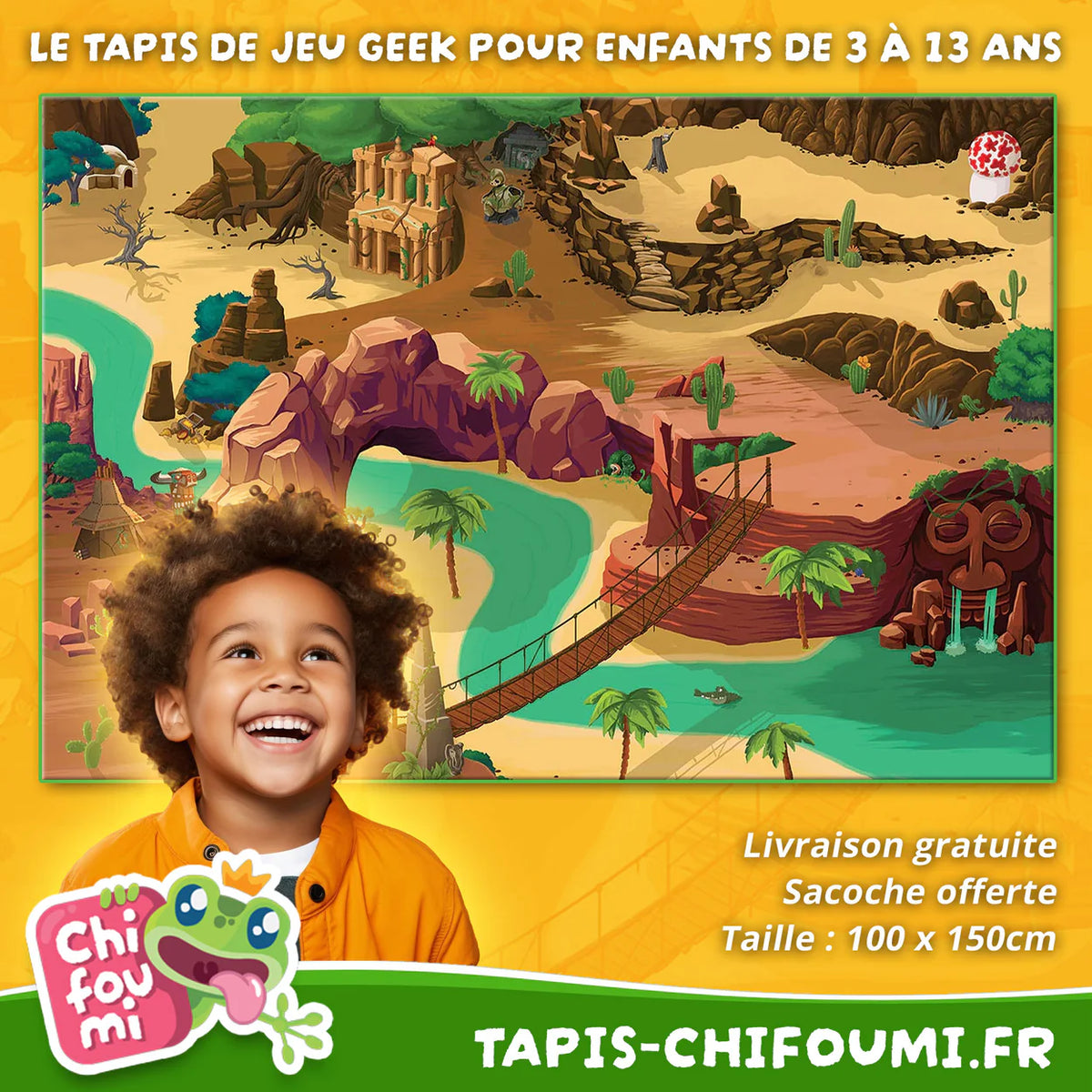 Tapis de jeu exploration “Adventureland” - 150x100cm