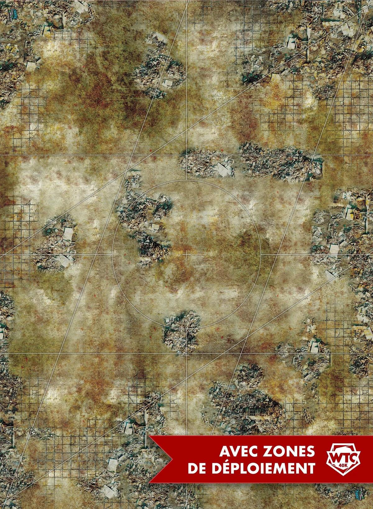 Battlezone 60x44 Avec zone de déploiement Wh40k - Tapis de jeu compétitif