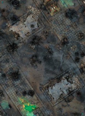 Matte Battle with Wh40k Deployment Area - Double-sided- Competitive Playmat - Streets / Mars