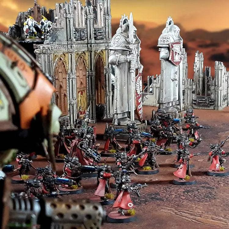 Matte Battle with Wh40k Deployment Area - Double-sided- Competitive Playmat - Streets / Mars