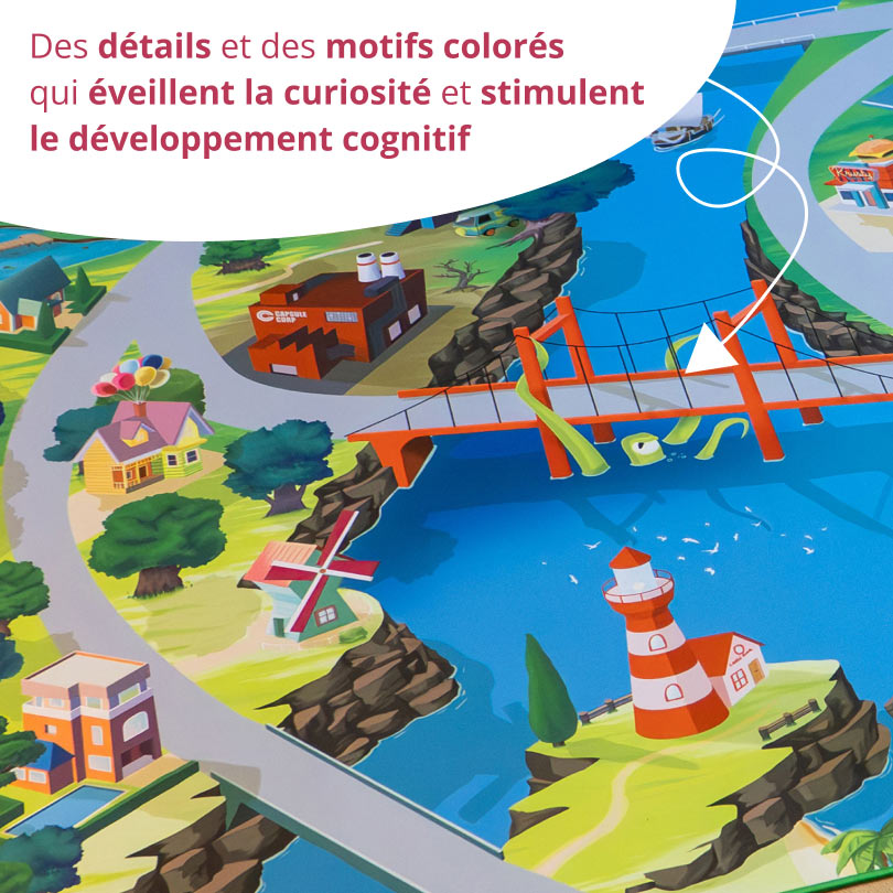 Tapis de jeu exploration pour enfants Geek - 150x100cm - Tapis chifoumi