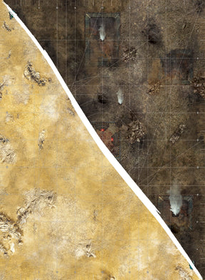 Tapis de jeu - 60x44 - Recto/Verso- Tapis de jeu compétitif - Desert / Fog Zone Battle mat crank-wargame