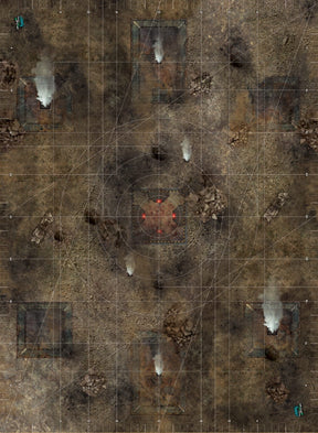 Tapis de jeu - 60x44 - Recto/Verso- Tapis de jeu compétitif - Desert / Fog Zone Battle mat crank-wargame