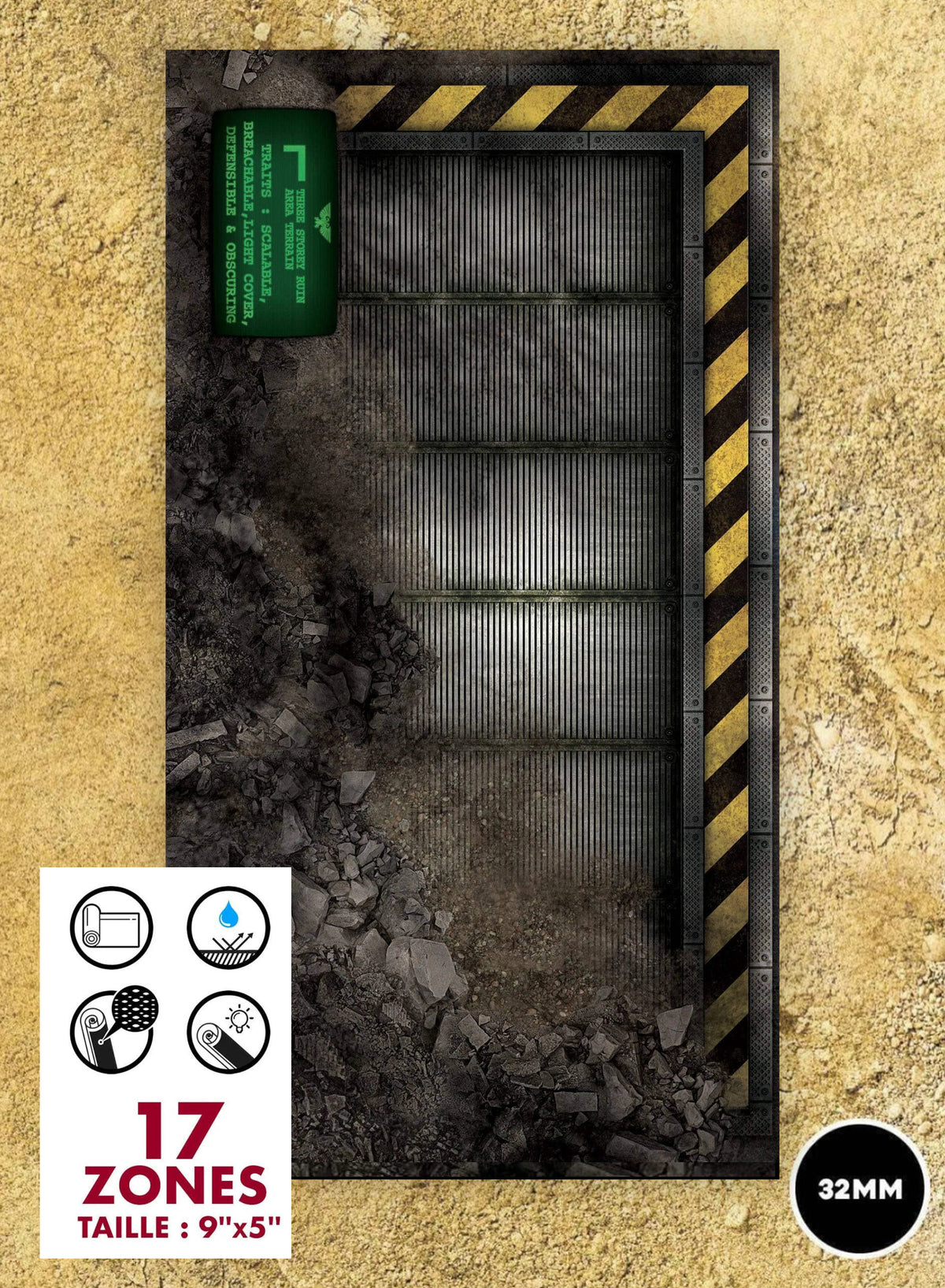 Zone de terrain 9x5 "Forests + Buildings" Layout WTC40k V9 - 17 pièces