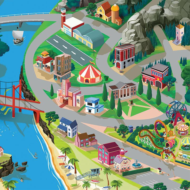 Tapis de jeu exploration pour enfants Geek - 150x100cm - Tapis chifoumi