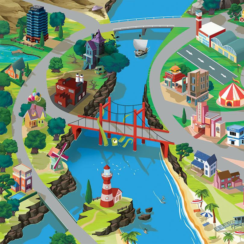 Tapis de jeu exploration pour enfants Geek - 150x100cm - Tapis chifoumi