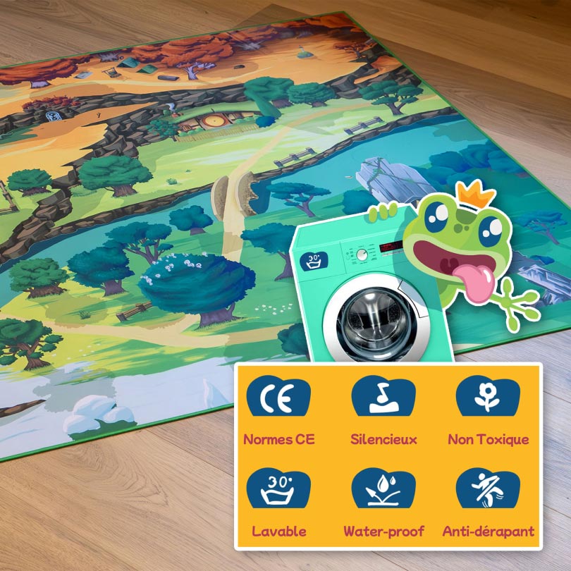 Tapis de jeu exploration pour enfants Geek - 150x100cm - Tapis chifoumi
