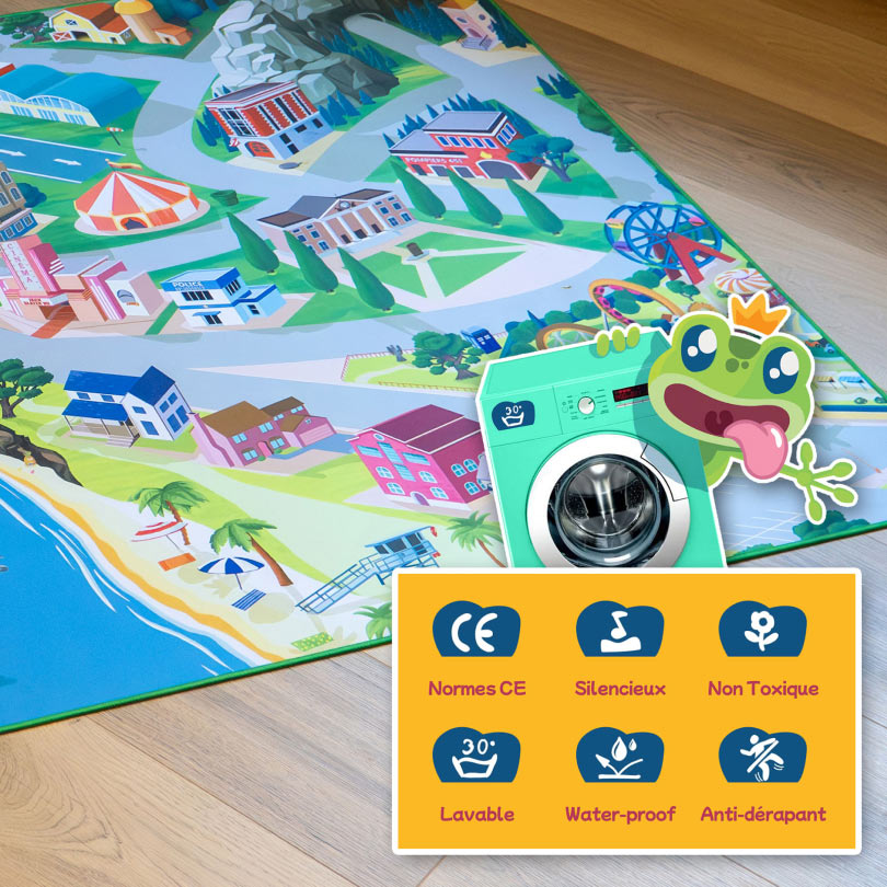 Tapis de jeu exploration pour enfants Geek - 150x100cm - Tapis chifoumi