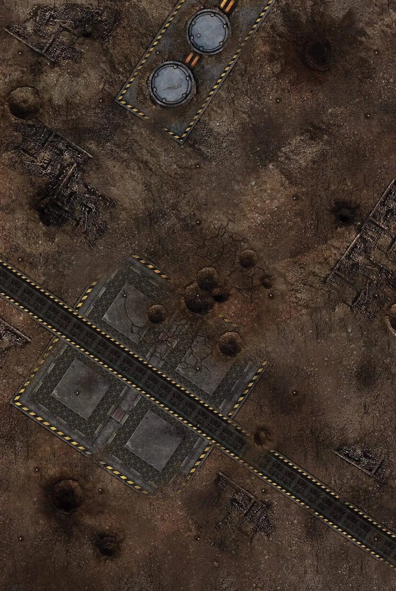 crank-wargame Battle mat Factory / Desert - 72X48 - Game mat Recto Verso